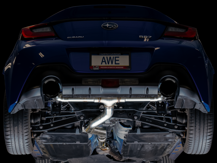 AWE Subaru BRZ / Toyota GR86 / Toyota 86 Track Edition Cat-Back Exhaust- Diamond Black Tips.