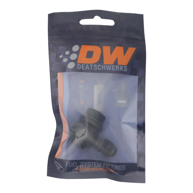 DeatschWerks 8AN ORB to 6AN Low Profile 90-Degree Swivel - Matte Black