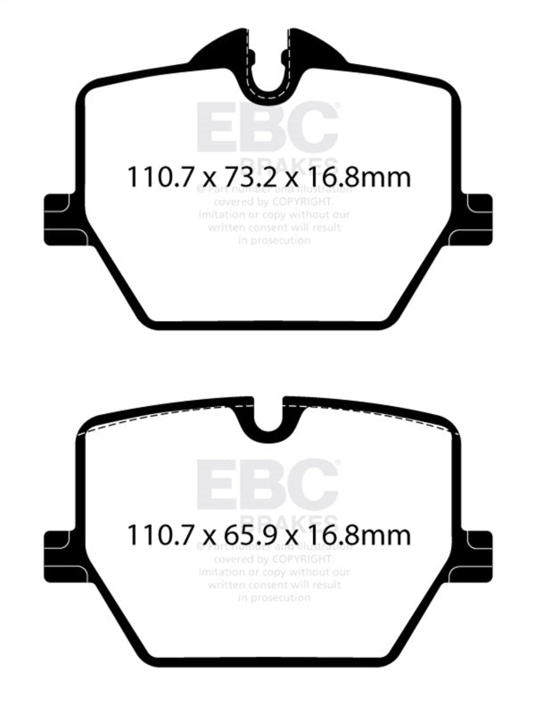 EBC Racing Brake Pads RP-X Race Rear 2020+ Toyota GR Supra 2.0T/3.0T with 13.6 Inch Rear Rotor