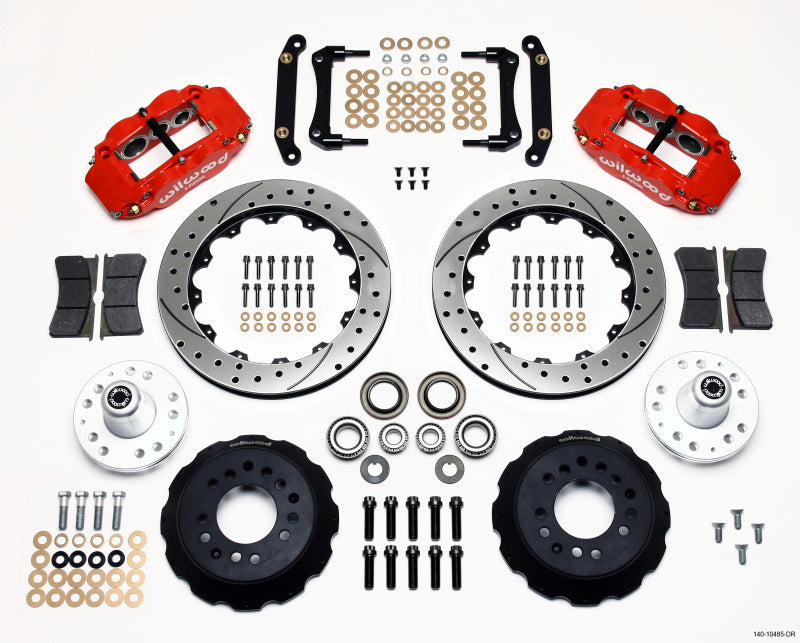 Wilwood Narrow Superlite 6R Front Hub Kit 12.88in Drill Red 70-78 Camaro