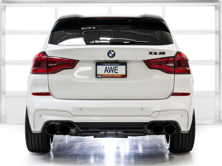 AWE Tuning Axle-Back Exhaust SwitchPath 2020-2025 BMW X3 M/M Comp (F97) AWD Diamond Black Tips