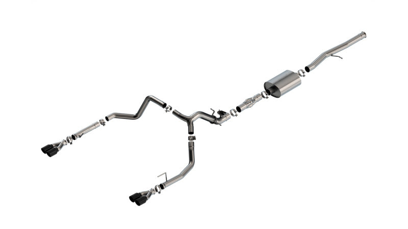Borla ATAK Catback Exhaust 3.5" to Dual 2.75" Black Chrome - 2024 Chevy Silverado 1500 6.2L V8