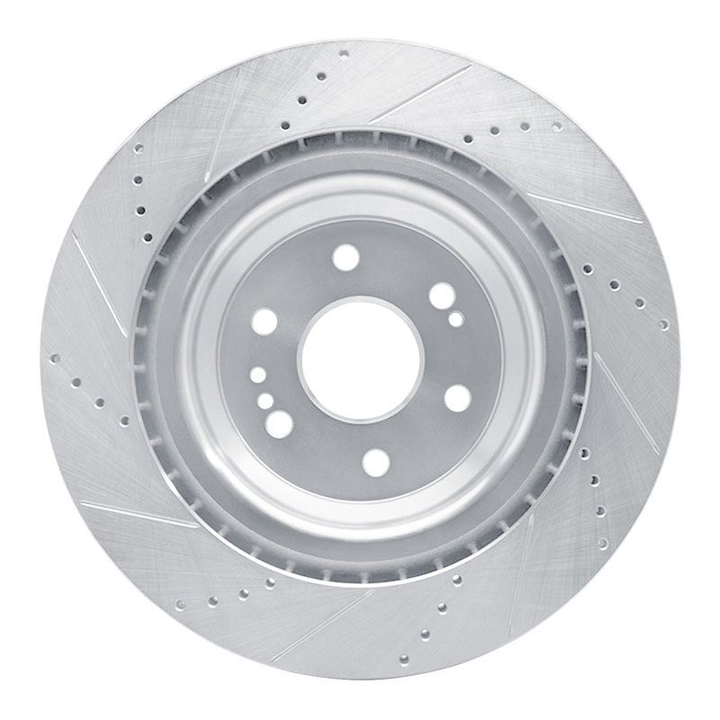 R1 14-20 Cadillac Escalade Front Right Drilled and Slotted Silver Brake Rotor