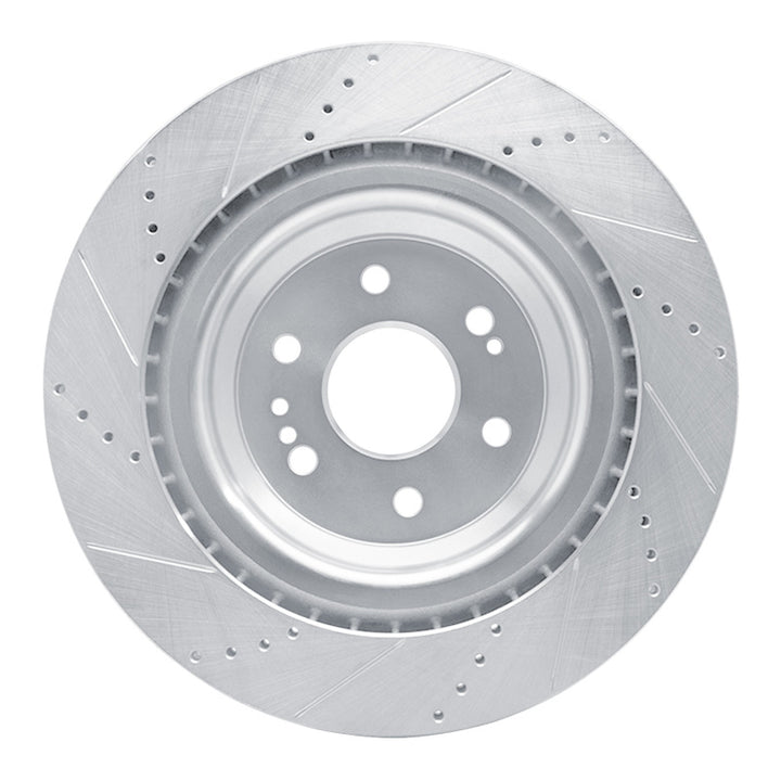 R1 14-20 Cadillac Escalade Front Right Drilled and Slotted Silver Brake Rotor