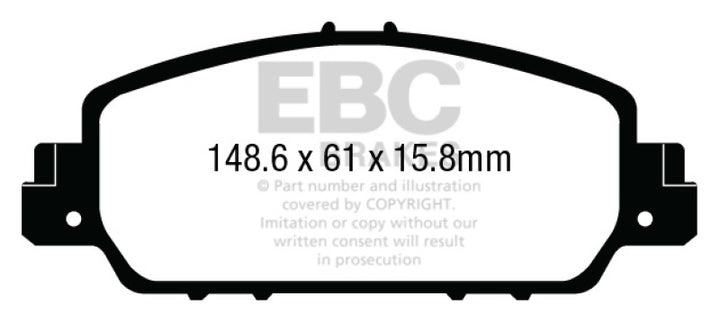 EBC Redstuff Front Brake Pads for 13-17 Honda Accord Coupe 2.4 EX - Low Dust High Performance - OneFastShop