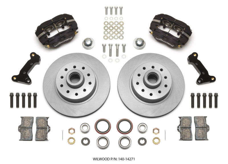 Wilwood Forged Dynalite Front Kit 11.03in Rotor and Hub 74-80 Pinto Mustang II Disc Spindle - OneFastShop