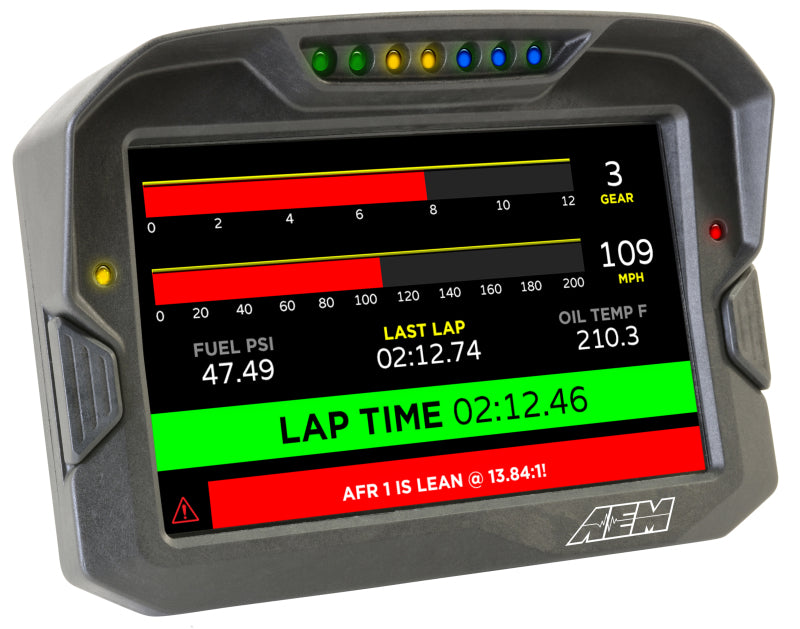 AEM CD-7 Non Logging GPS Enabled Race Dash Carbon Fiber Digital Display w/o VDM (CAN Input Only).