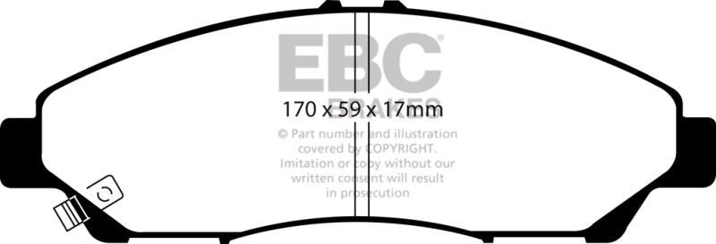 EBC 2007–2013 Acura MDX 3.7 Ultimax2 Front Brake Pads - OneFastShop