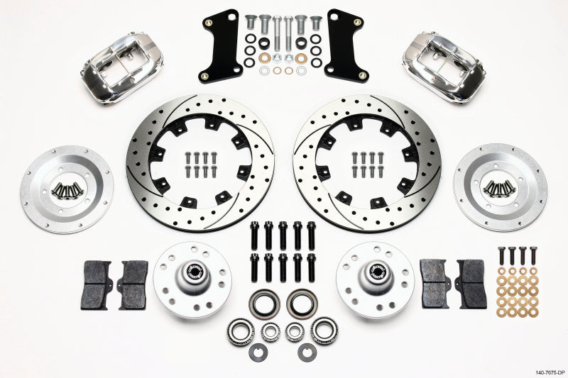 Wilwood Forged Dynalite Front Kit 12.19in Drilled Polished for 67-69 Camaro and 64-72 Nova Chevelle - OneFastShop