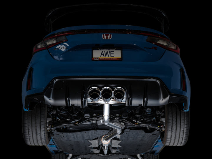 AWE Tuning Track Edition Exhaust with Triple Chrome Silver Tips for 2023 Honda Civic Type R - OneFastShop