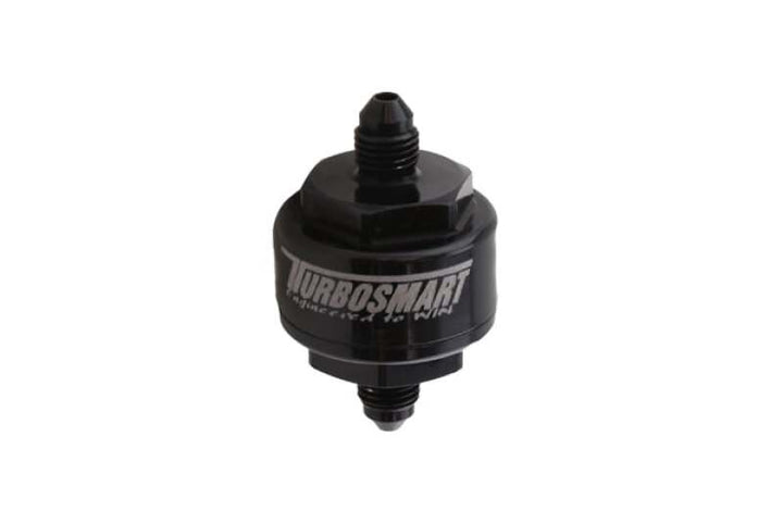 Turbosmart Billet Turbo Oil Feed Filter 44 Micron Disc -4AN Male Inlet Black