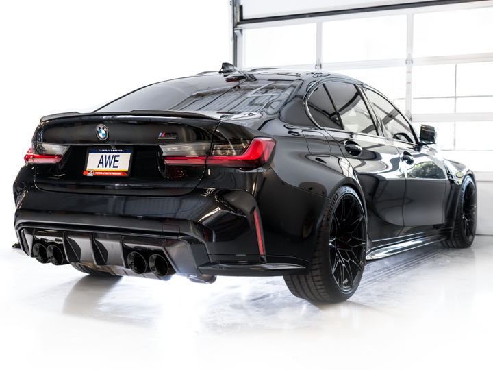 AWE SwitchPath Catback Exhaust for BMW G8X M3/M4 - Diamond Black Tips.