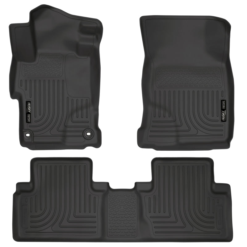 Husky Liners WeatherBeater Front & 2nd Seat Floor Liners - Honda Civic Sedan (2014-2015) - Black