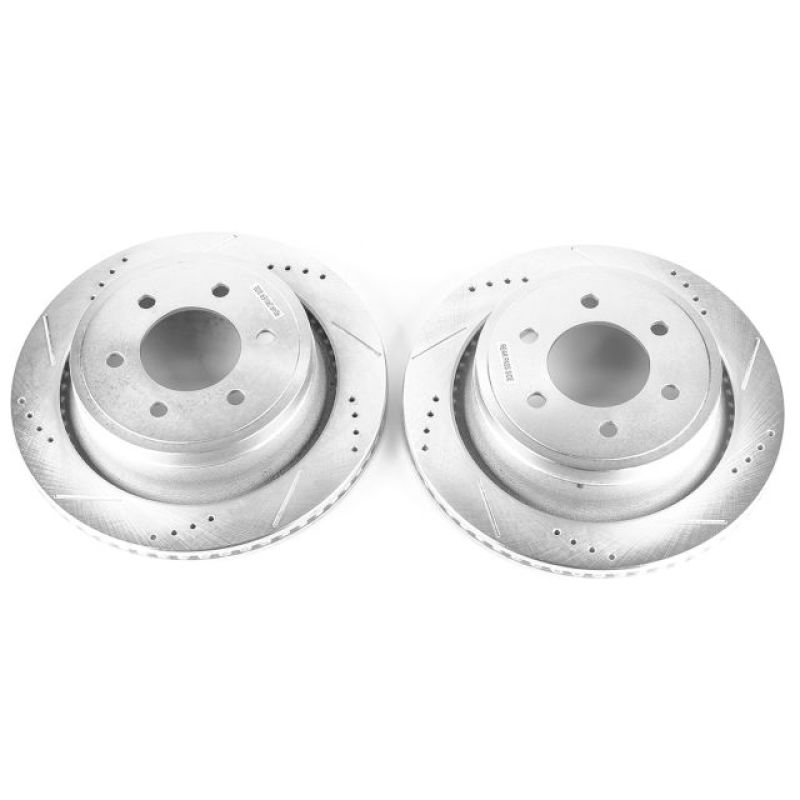 PowerStop Rear Evolution Drilled & Slotted Rotors - Pair for 12-18 Ford F-150 - OneFastShop