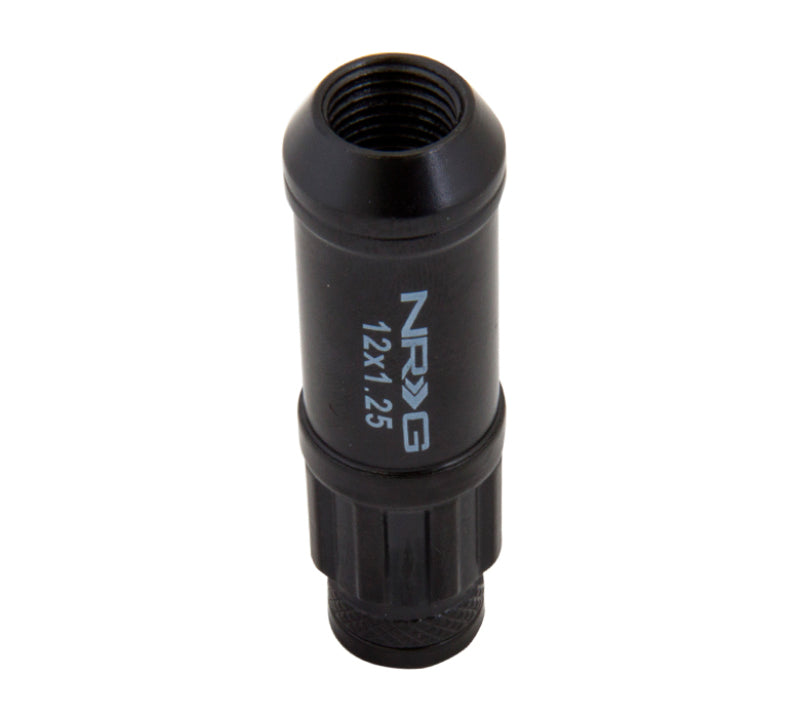 NRG 700 Series Steel Lug Nut Set with Locks & Socket - Black