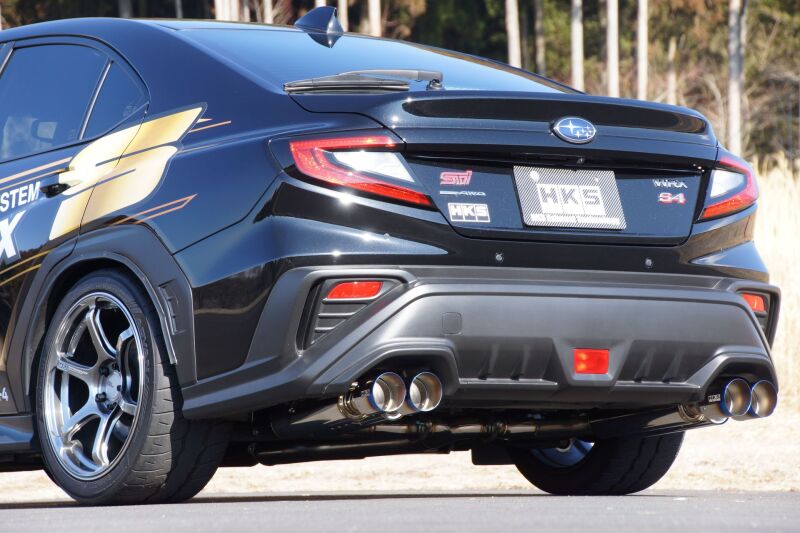 HKS LEGAMAX Sports Cat-Back Exhaust - Subaru WRX (VB) 2022-2025 - Titanium Tips, image 4