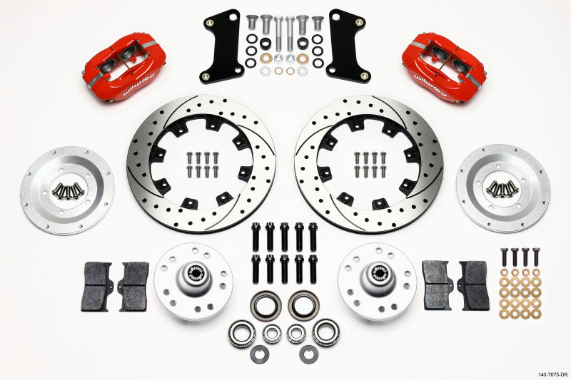Wilwood Forged Dynalite Front BBK 12.19in - Chevrolet Camaro / Chevelle / Pontiac GTO 1964-1974 - Drilled, Red