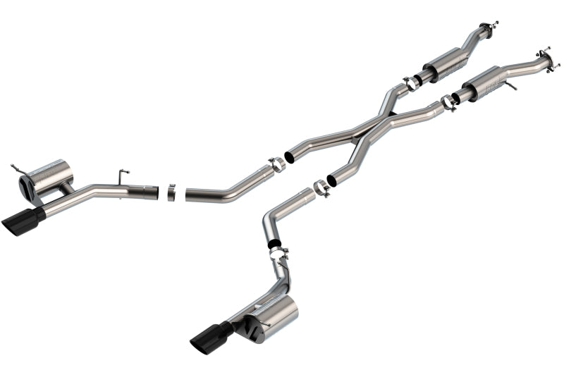 Borla Cat-Back Exhaust System S-Type Black Chrome Tips for 2021-2023 Dodge Durango SRT Hellcat 6.2L V8 AWD - OneFastShop