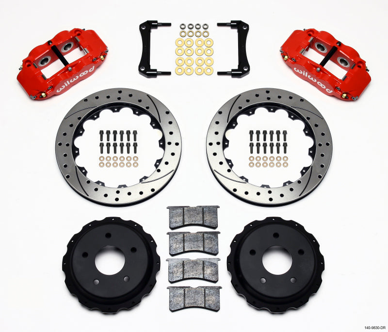 Wilwood Narrow Superlite 4R Rear Brake Kit 12.88in Drilled Red for 98-02 Camaro Firebird - OneFastShop