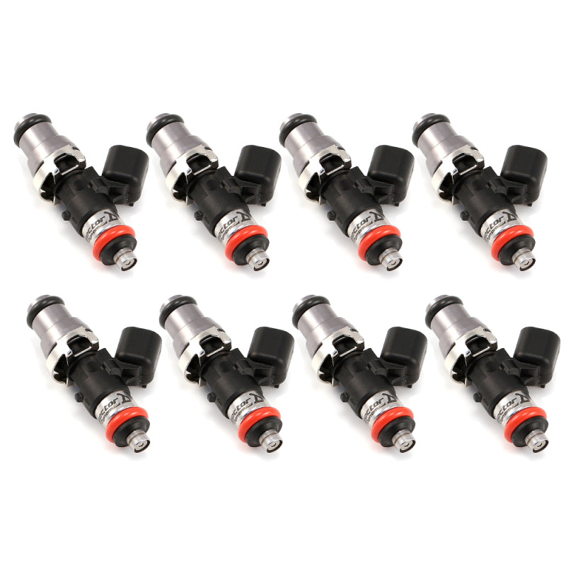 Injector Dynamics ID1300-XDS Fuel Injectors - 48mm, 14mm Grey Top Adapter, 15mm Lower O-Ring - Set of 8