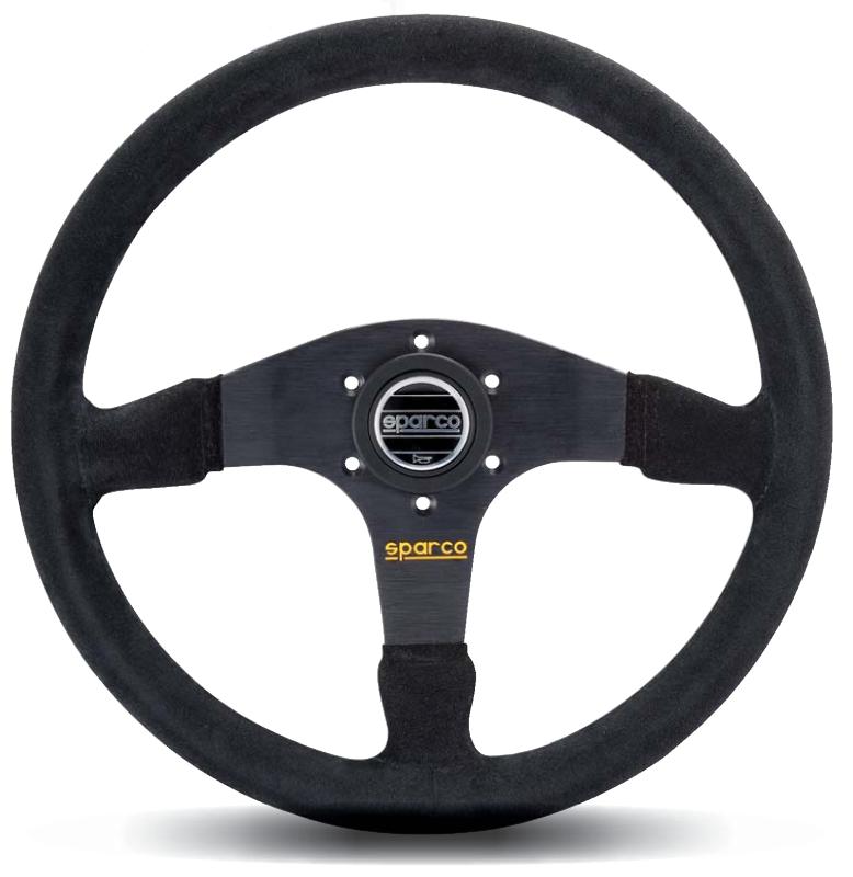 Sparco 375 Steering Wheel Suede Black Suede Black (375) - OneFastShop