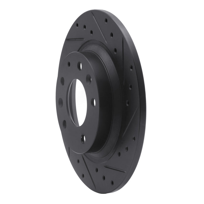 R1 Concepts Drilled & Slotted Rear Right Brake Rotor - Ford Fusion / Mazda MX-5 Miata 1998-2015 - Black, image 4
