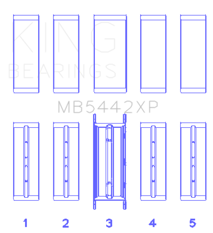 King Engine Bearings High Performance Main Bearing Set Size STDX for 2007-2009 Mazdaspeed 3 L3-VDT MZR DISI Turbo