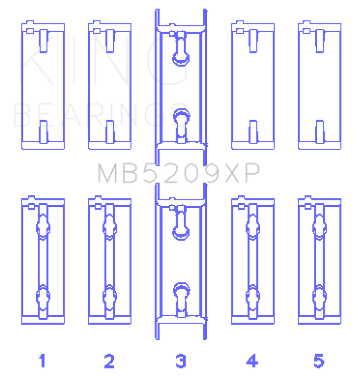 King 4G63/4G64 7 Bolt 2nd Gen DSM EVO I-IV Performance Main Bearing Set - OneFastShop