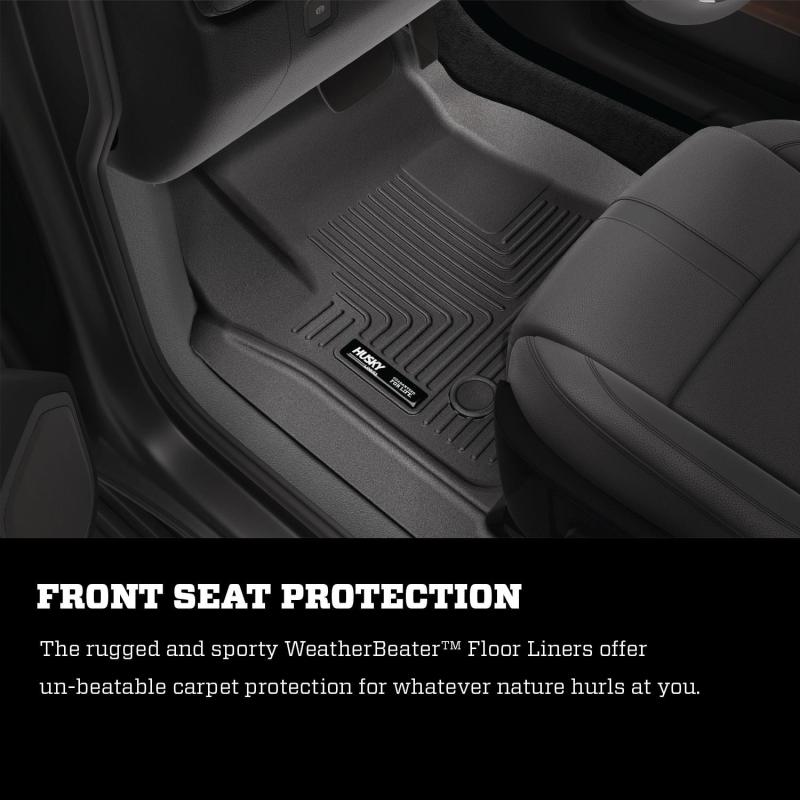 Husky Liners WeatherBeater Black 2nd Row Floor Liners for 2019-2024 Chevrolet Silverado 1500 Crew Cab - OneFastShop