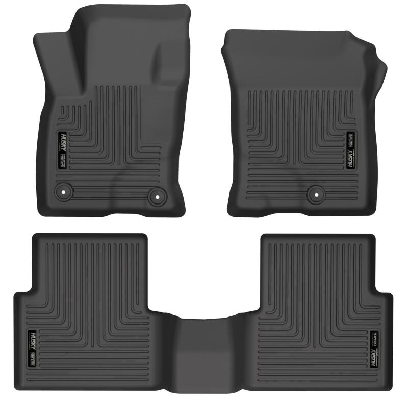 Husky Liners WeatherBeater Front & 2nd Seat Floor Liners for 21-22 Ford Bronco Sport (Black) - OneFastShop