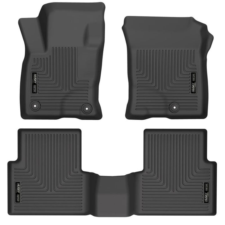Husky Liners WeatherBeater Front & 2nd Seat Floor Liners for 21-22 Ford Bronco Sport (Black) - OneFastShop