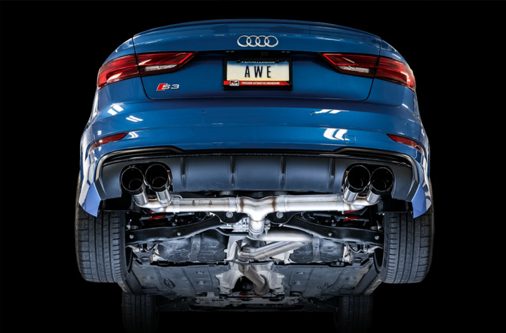 AWE Tuning Audi 8V S3 Track Edition Exhaust w/Diamond Black Tips 102mm.