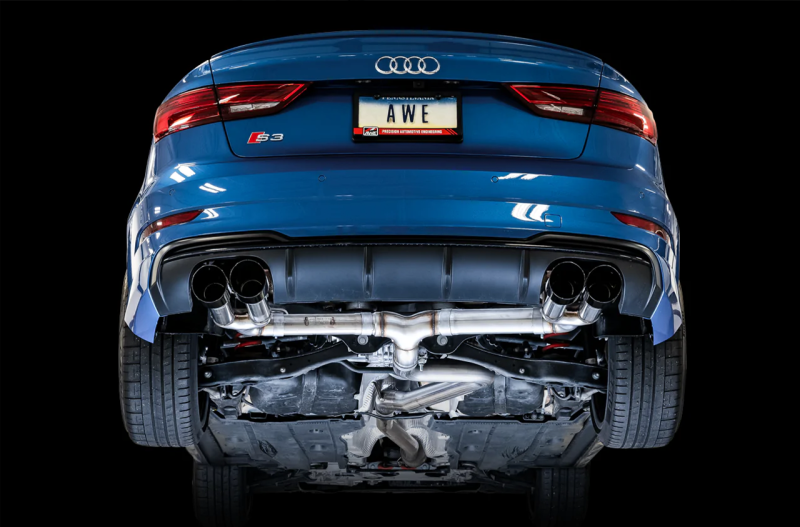 AWE Tuning Audi 8V S3 Track Edition Exhaust w/Diamond Black Tips 102mm.