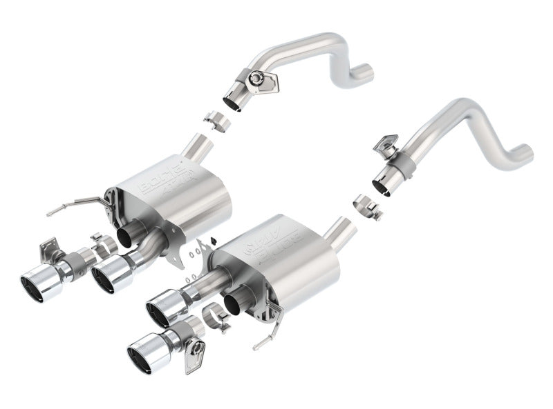 Borla ATAK-Type Dual Rd Rolled Center Rear Exit Exhaust for Chevy Corvette C7 6.2L RWD w/AFM &NPP