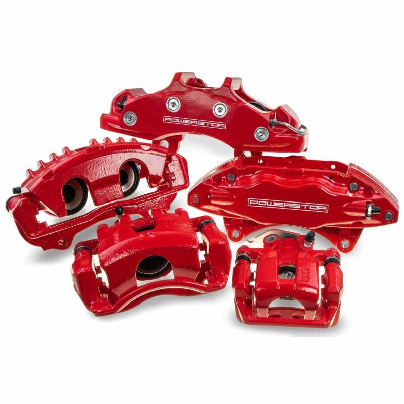 PowerStop Front Red Calipers with Brackets Pair for 07-16 Mini Cooper