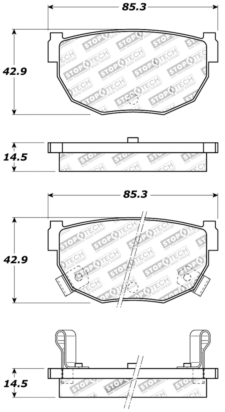 StopTech Rear Brake Pads with Para-Aramid Composites for 89-98 Nissan 240SX - OneFastShop