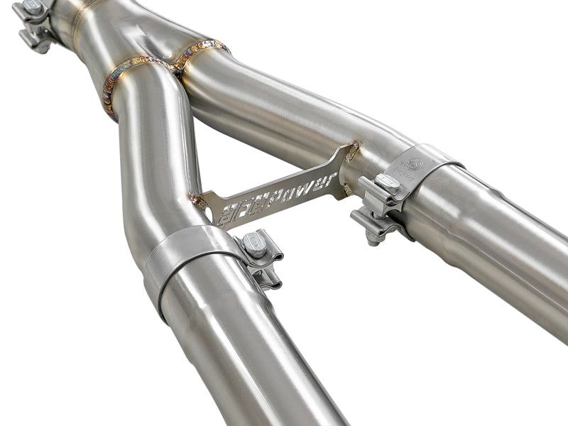 aFe Takeda 2.5in to 3in 304 SS Y-Pipe Exhaust System for 16-18 Infiniti Q50/Q60 V6-3.0L