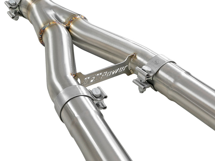 aFe Takeda 2.5in to 3in 304 SS Y-Pipe Exhaust System for 16-18 Infiniti Q50/Q60 V6-3.0L - OneFastShop