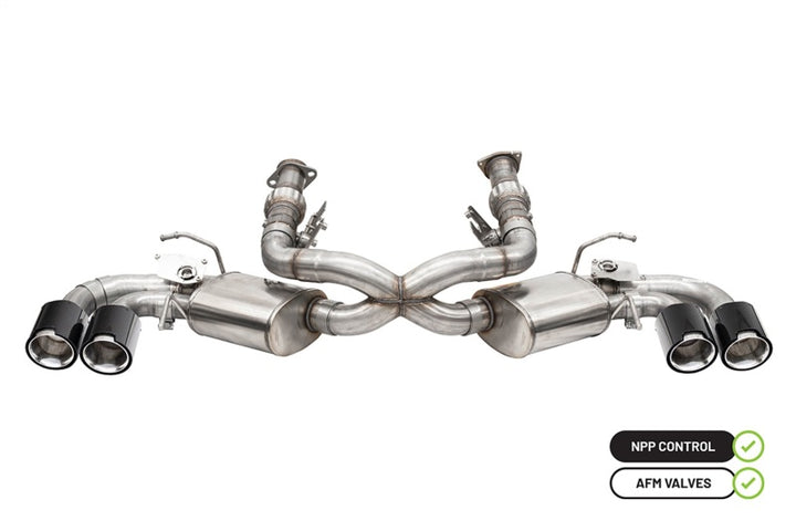 CORSA Performance Valved Cat-Back Exhaust 3in with 4.5in Carbon Fiber Tips for 2020-2024 Chevrolet Corvette C8 RWD
