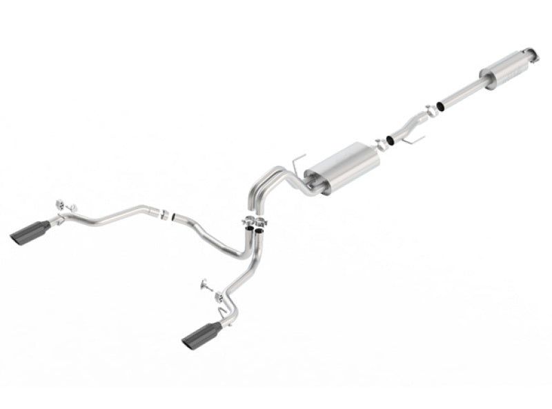 Borla S-Type Catback Exhaust Black Chrome for 15-17 Ford F-150 2.7L 3.5L EcoBoost 5.0L V8 Rear Exit - OneFastShop