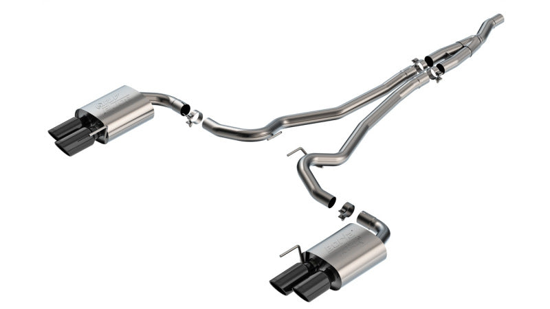 Borla ATAK Cat-Back Exhaust for 2024 Ford Mustang EcoBoost 2.3L – Black Chrome with Quad Tip – Non-Active - OneFastShop