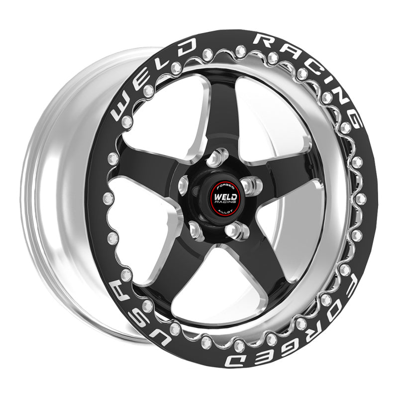 Weld S71 Black Wheel 15x10.33 5x4.75 BP 7.5in BS Medium Pad Single Beadlock MT