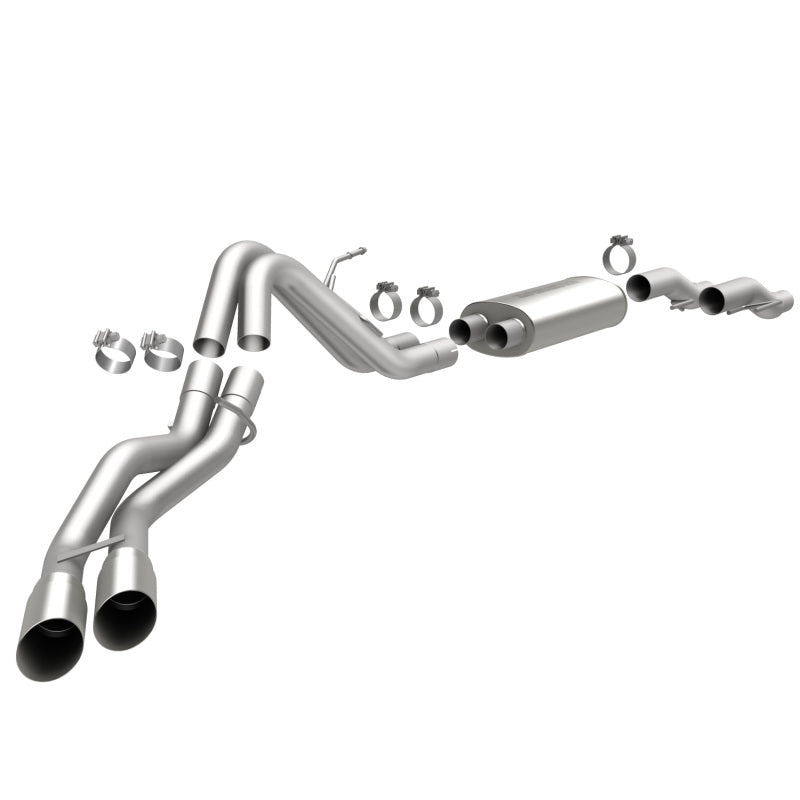 Magnaflow SS Catback Exhaust Dual Same Side Exit 3.5in Tips for 2011-2014 Ford F-150 3.7L 5.0L 6.2L - OneFastShop