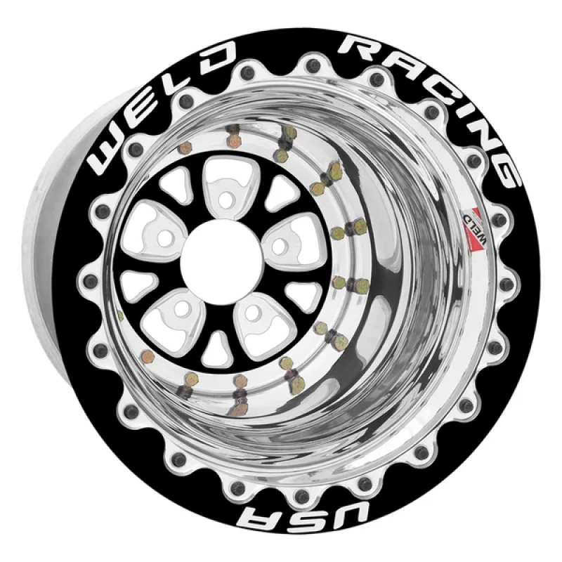 Weld V-Series Forged 3-Piece Double Beadlock Wheel 15x13 - 5x4.75 ET-102 - Black