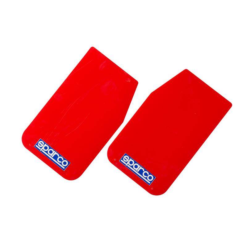 Sparco Mud Flap Pair Red Universal Car Mud Flaps (2 Pack) - OneFastShop