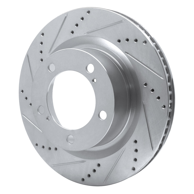 R1 17-21 Toyota Land Cruiser Front Left Drilled and Slotted Silver Brake Rotor