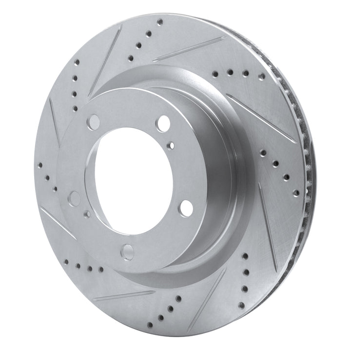 R1 17-21 Toyota Land Cruiser Front Left Drilled and Slotted Silver Brake Rotor