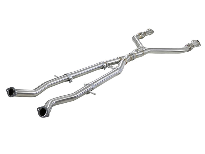 aFe Takeda 2.5in to 3in 304 SS Y-Pipe Exhaust System for 16-18 Infiniti Q50/Q60 V6-3.0L - OneFastShop