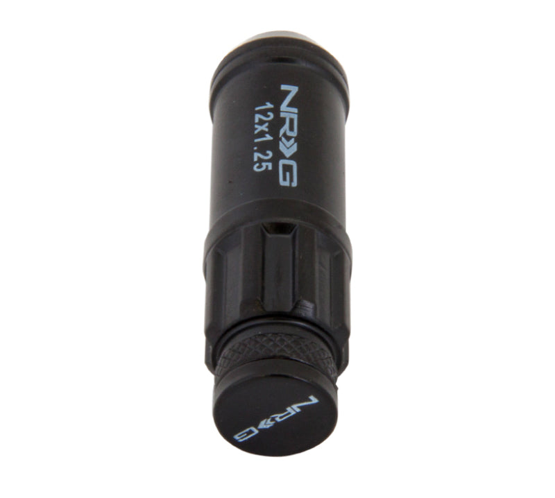 NRG 700 Series Steel Lug Nut Set with Locks & Socket - Black