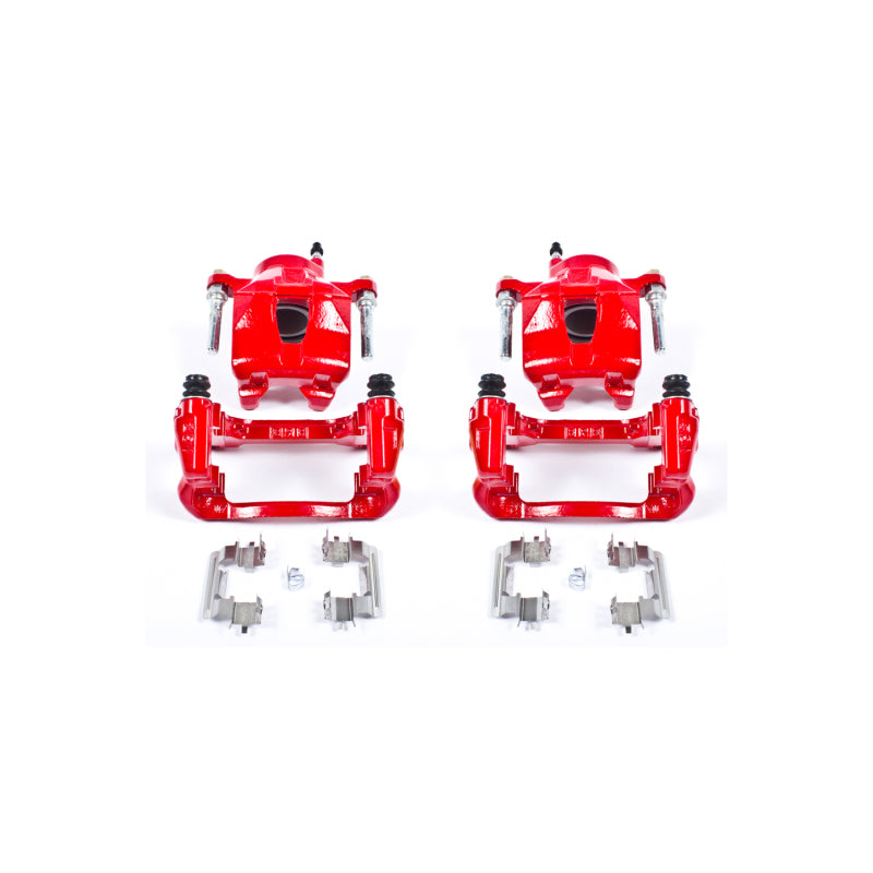 PowerStop Front Red Calipers with Brackets Pair for 05-10 Scion tC